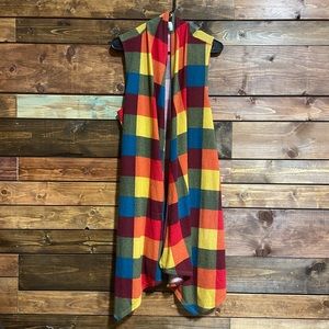 Rainbow Plaid Vest